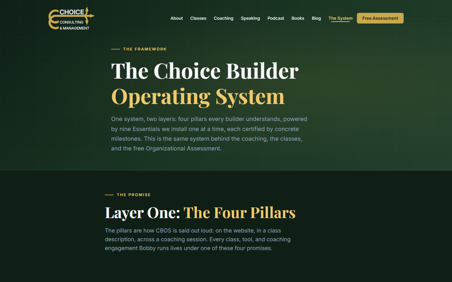 CBOS, the Choice Builder Operating System, on the Choice Consulting website