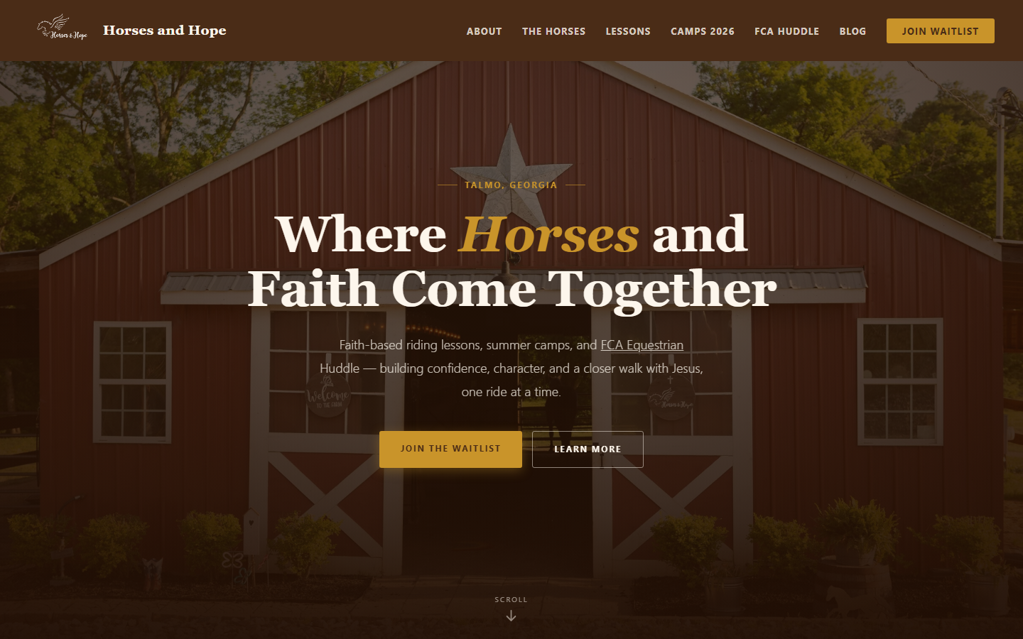 Horses and Hope website built by Greater Grace Digital